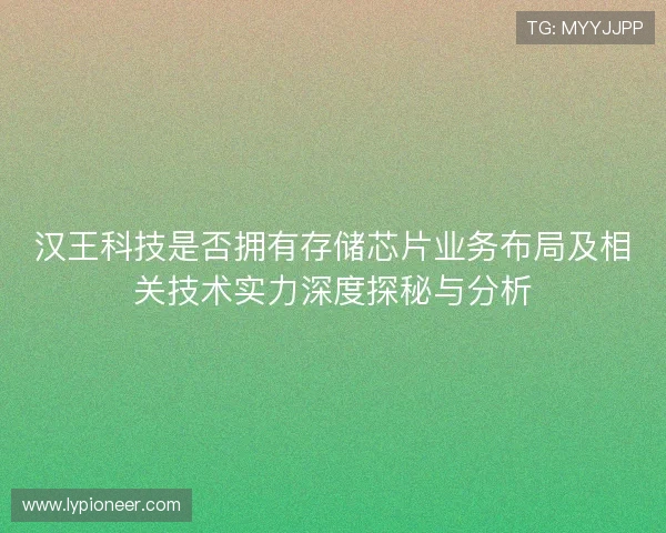汉王科技是否拥有存储芯片业务布局及相关技术实力深度探秘与分析